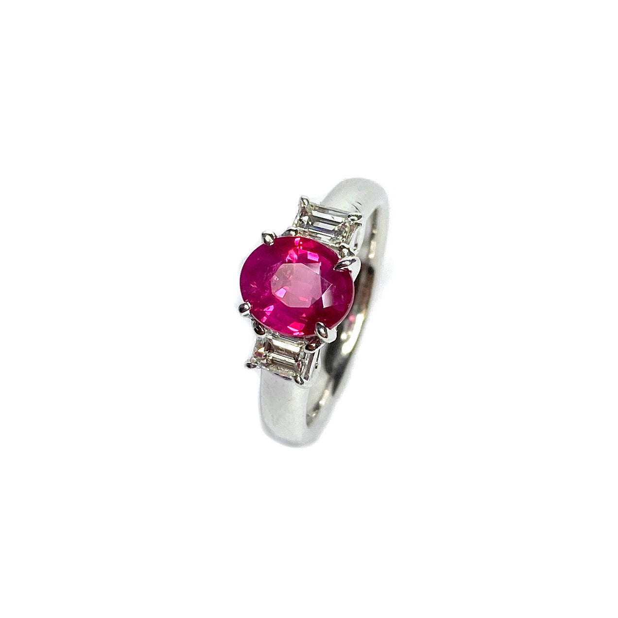 Second Hand Platinum Ruby & Diamond Ring