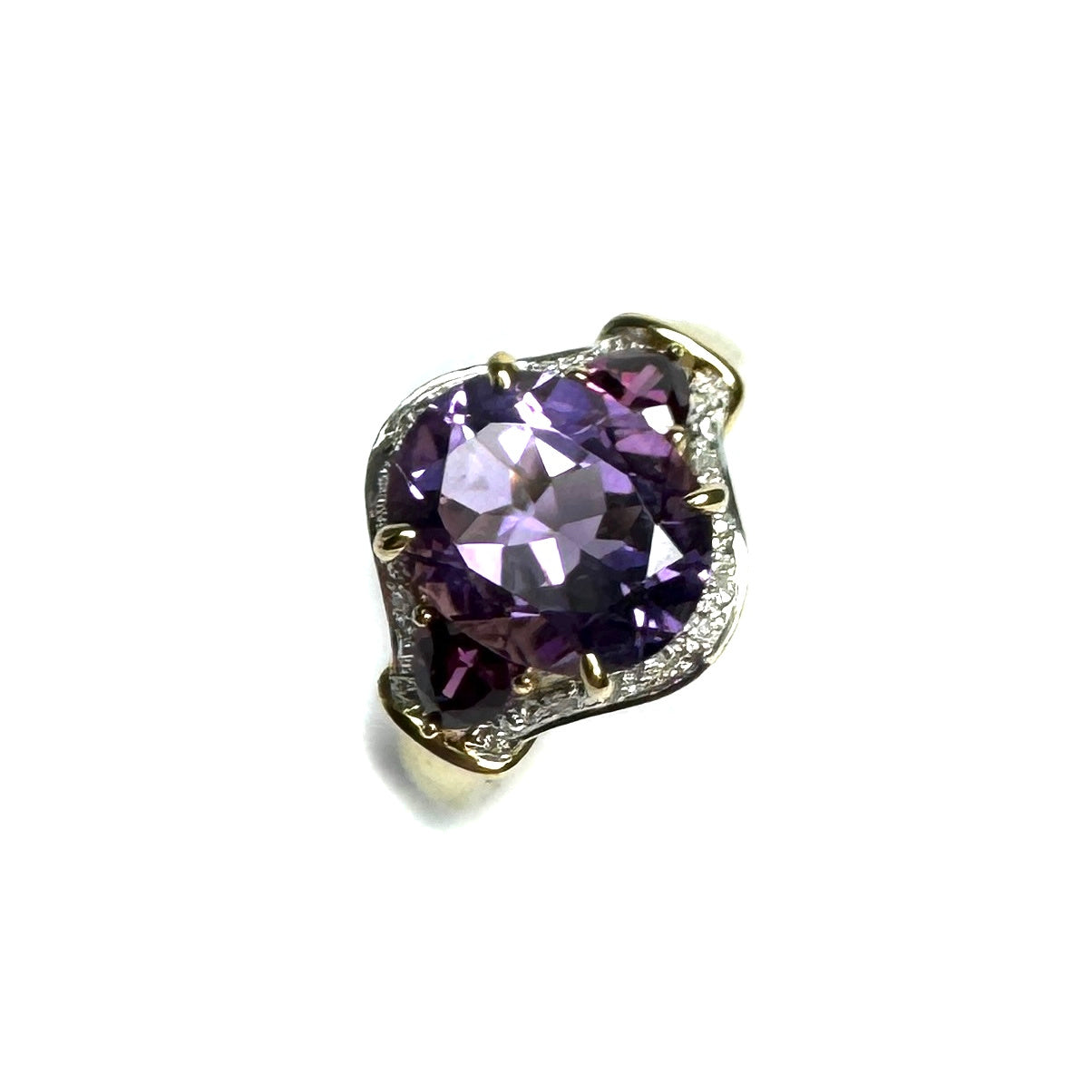 Second Hand 9ct Amethyst & Diamond Ring