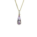 9ct Yellow Gold Amethyst & Diamond Pendant