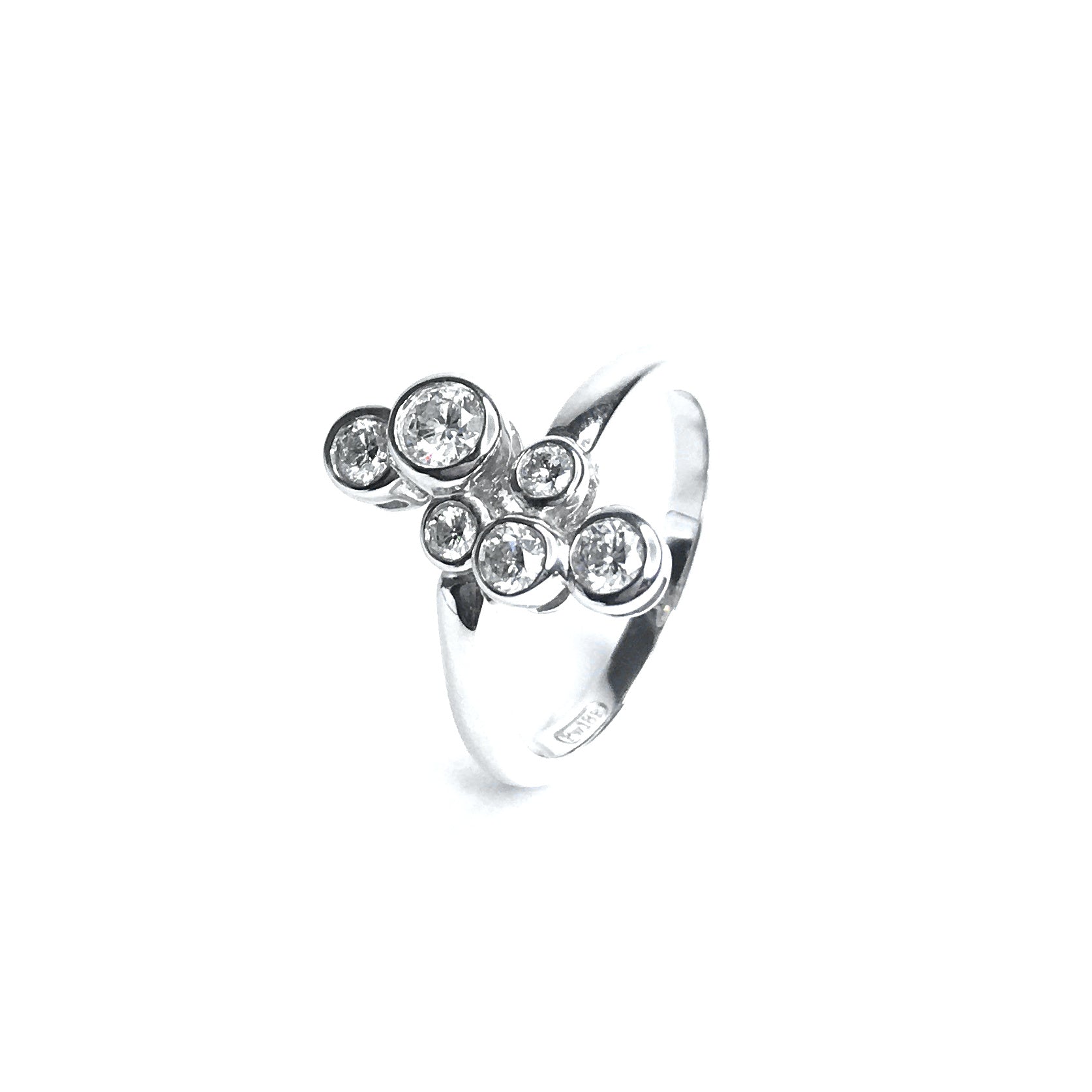 18ct White Gold Diamond 6 Stone Ring