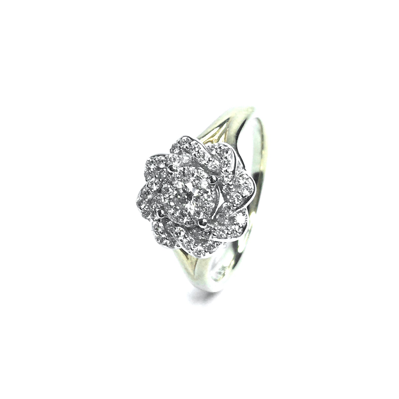 9ct Yellow Gold Diamond Cluster Ring