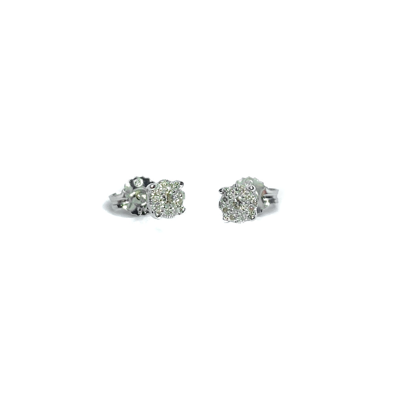 9ct White Gold Diamond Earrings