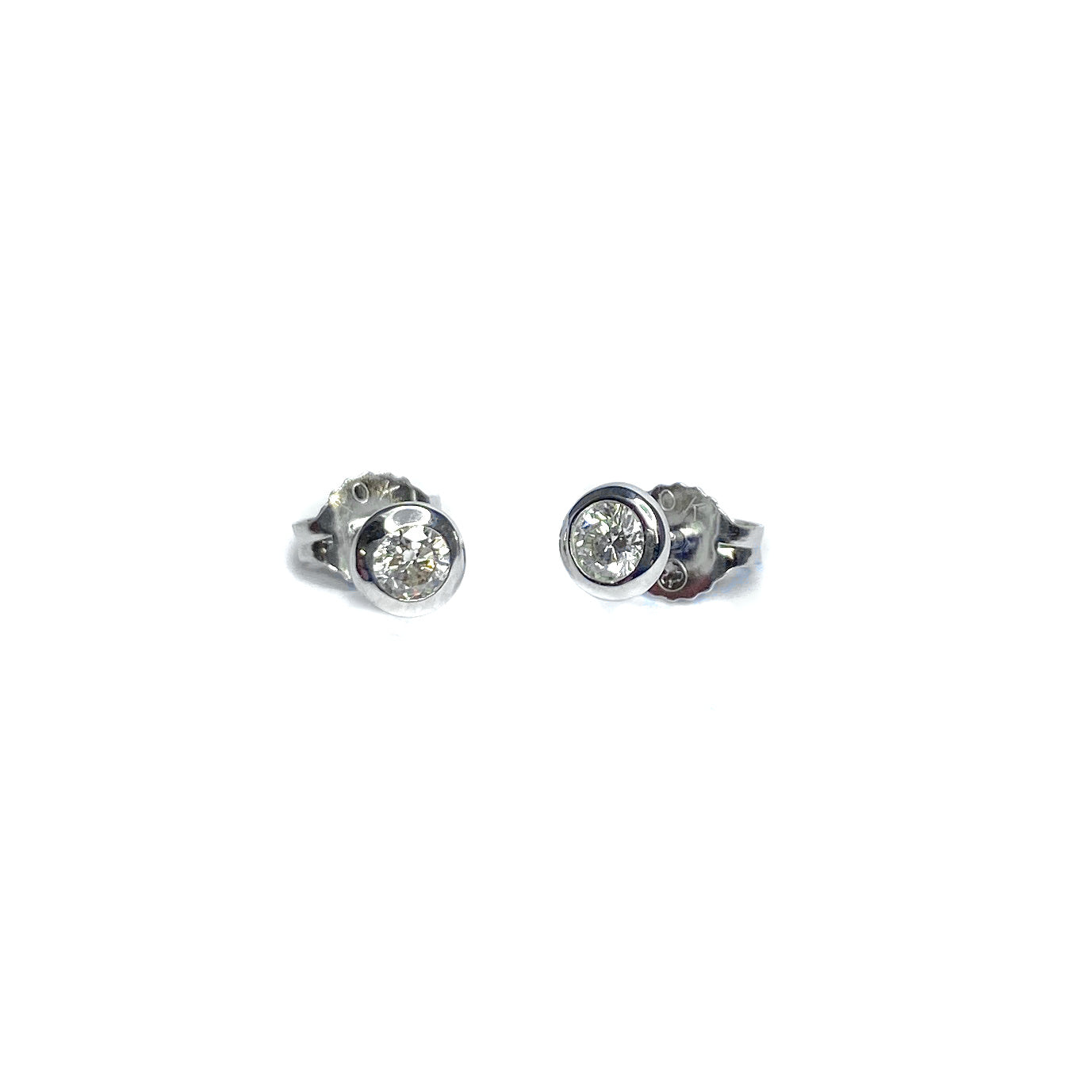 9ct White Gold Diamond Earrings