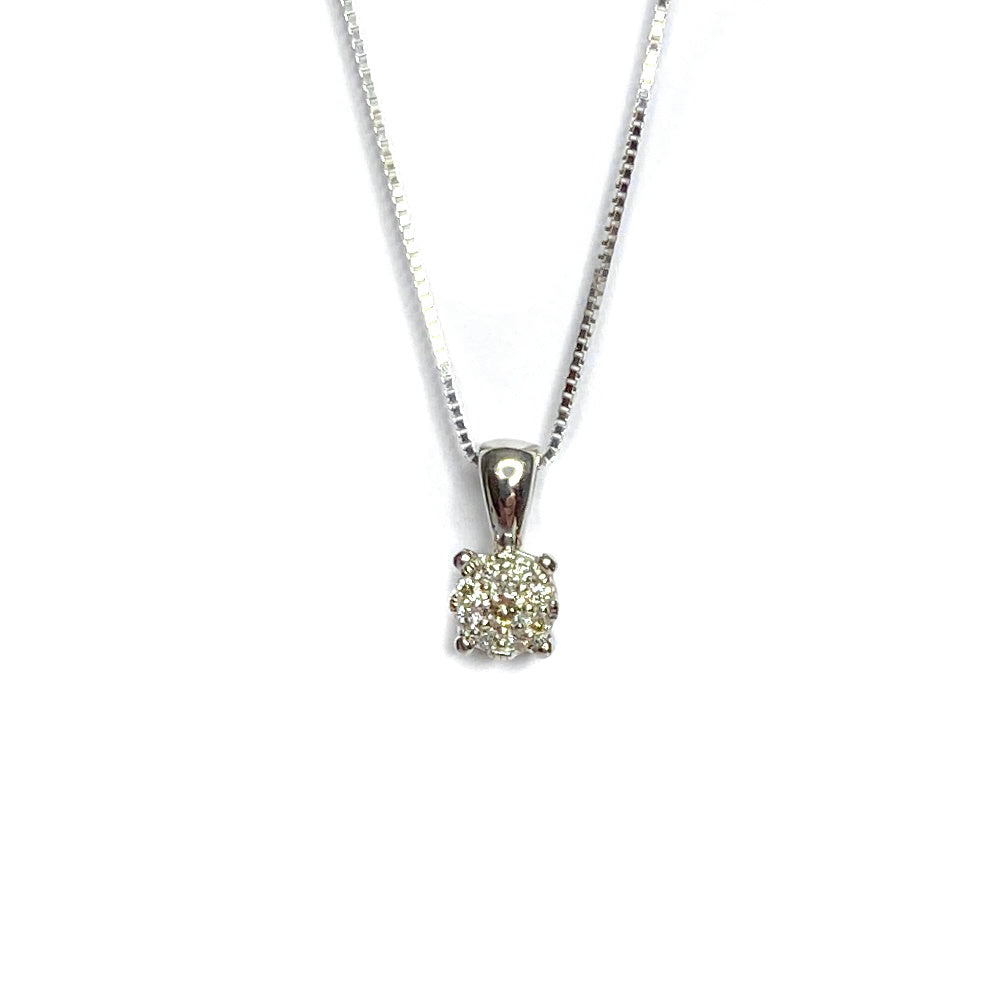 9ct White Gold Diamond Pendant