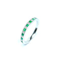 18ct White Gold Emerald & Diamond Ring