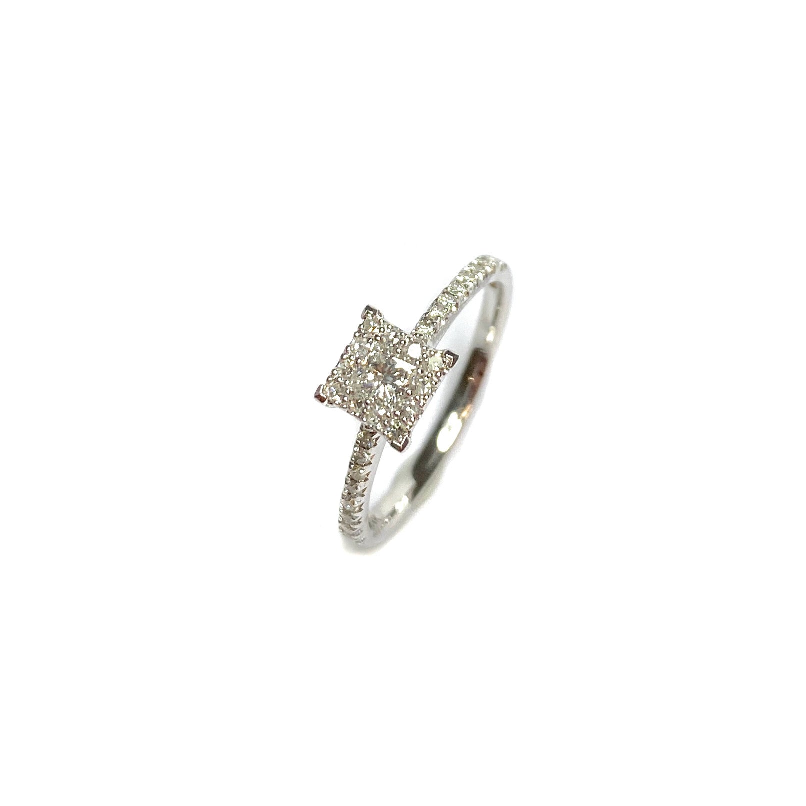 9ct White Gold Diamond Ring