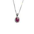 9ct White Gold Ruby & Diamond Pendantq