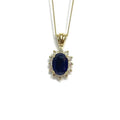 9ct Yellow Gold Sapphire & Diamond Pendant