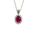 9ct White Gold Ruby & Diamond Pendant