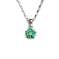 18ct White Gold Emerald & Diamond Pendant