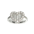 Second Hand 18ct White Gold Diamond Heart Shaped Ring
