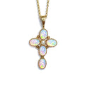 Second Hand 9ct Yellow Gold Created Opal Pendant