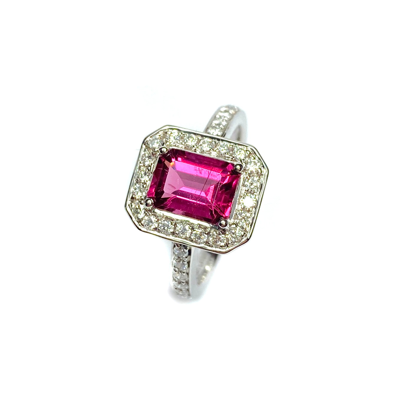 18ct White Gold Tourmaline & Diamond Ring