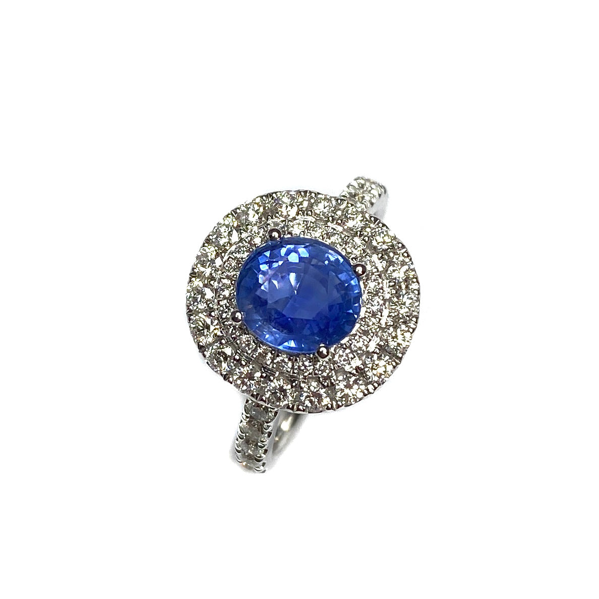 18ct White Gold Sapphire & Diamond Ring