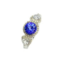 18ct White Gold Tanzanite, Aquamarine And Diamond Ring
