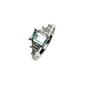 Platinum Aquamarine & Diamond Ring