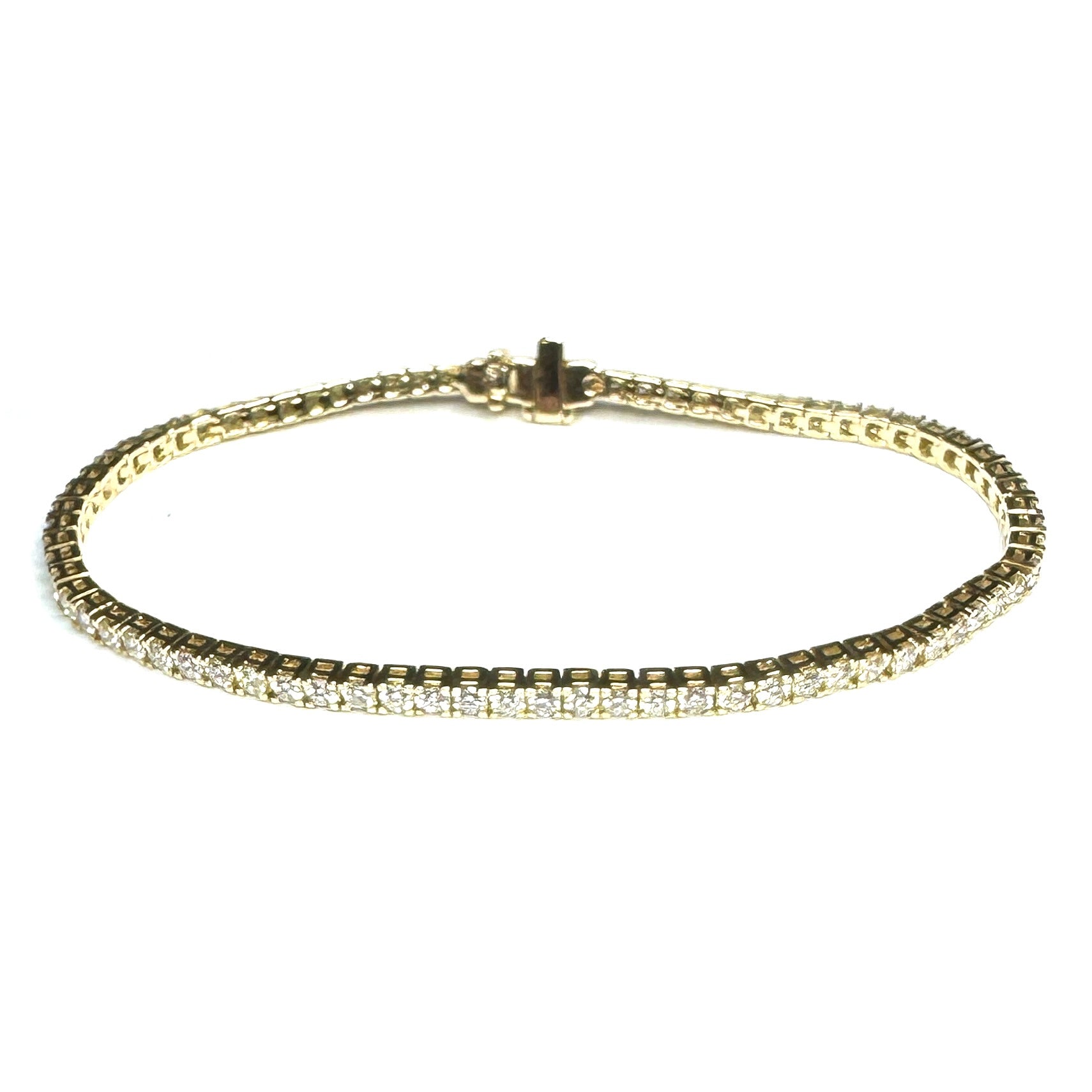 9ct Yellow Gold Diamond Tennis Bracelet