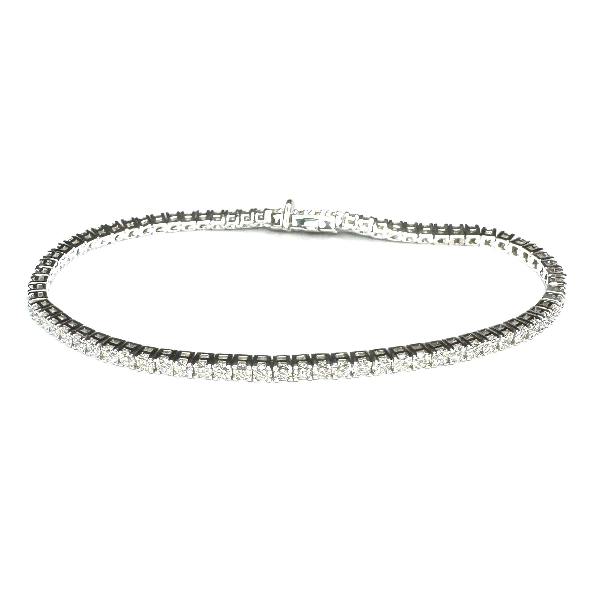 9ct White Gold Diamond Tennis Bracelet