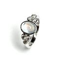 18ct White Gold Moonstone & Diamond Ring