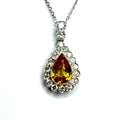 18ct White Gold Yellow Sapphire & Diamond Pendant