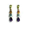 9ct Yellow Gold Multi-Gem Earrings