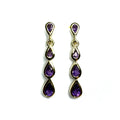 9ct Yellow Gold Amethyst Earrings