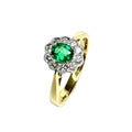 18ct Yellow Gold Emerald & Diamond Ring