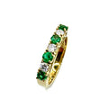18ct Yellow Gold Emerald & Diamond Ring