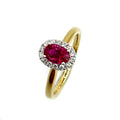 18ct Yellow Gold Ruby & Diamond Ring