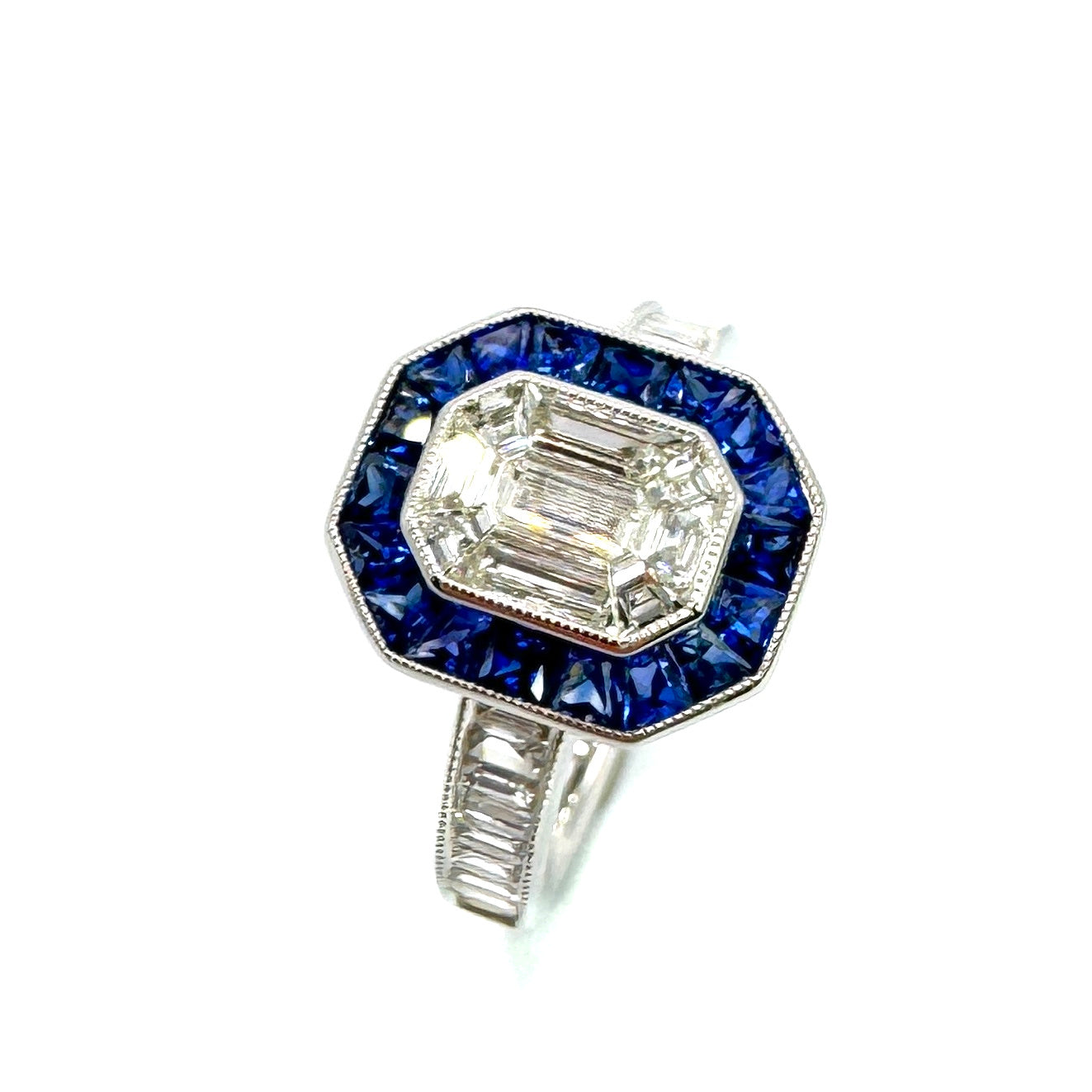 18ct White Gold Sapphire & Diamond Ring