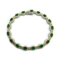 18ct White Gold Zambian Emerald & Diamond Bracelet
