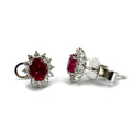 18ct White Gold Ruby & Diamond Earrings