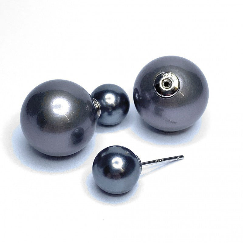 Grey Shell Pearl Earrings