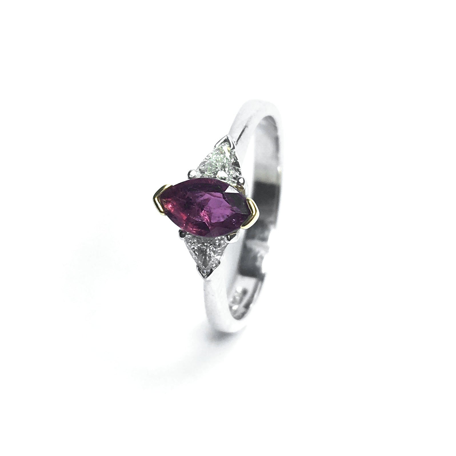 18ct White Gold Ruby & Diamond Ring
