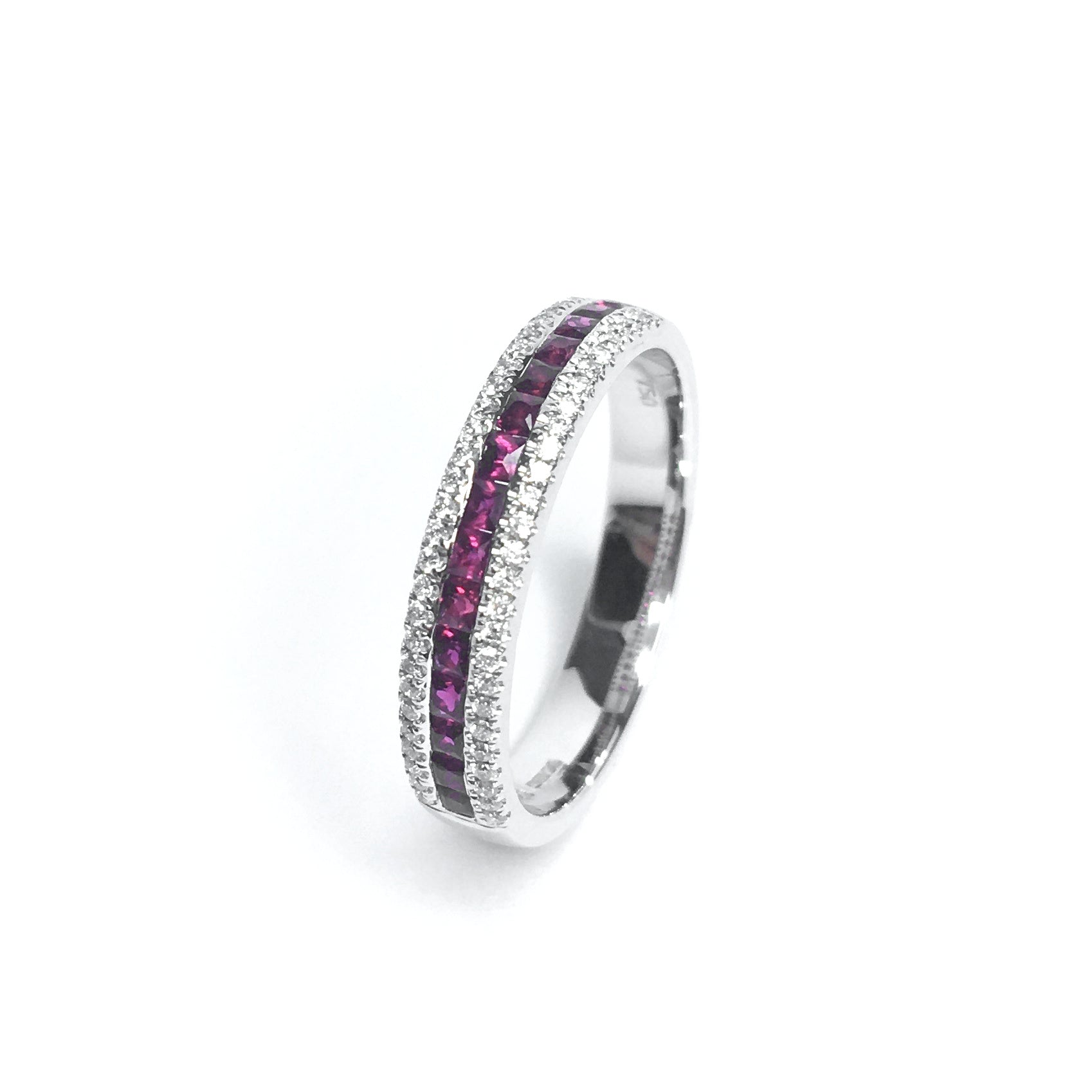 18ct White Gold Ruby & Diamond Ring