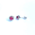 18ct White Gold Ruby &amp; Diamond Earrings