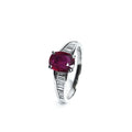 18ct White Gold Ruby & Diamond Ring
