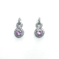 18ct White Gold Pink Sapphire & Diamond Earrings