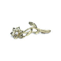 Second Hand 9ct Yellow Gold Cubic Zirconia Flower Brooch