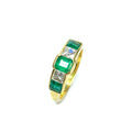 Second Hand 18ct Yellow Gold Columbian Emerald & Diamond Ring