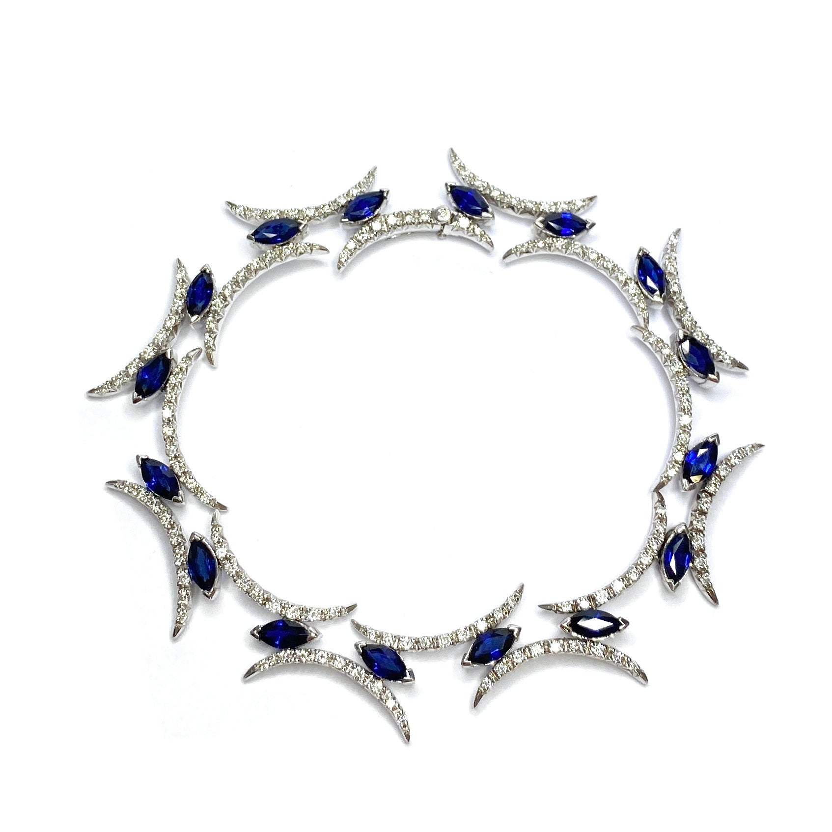 Second Hand 18ct White Gold Sapphire & Diamond Bracelet