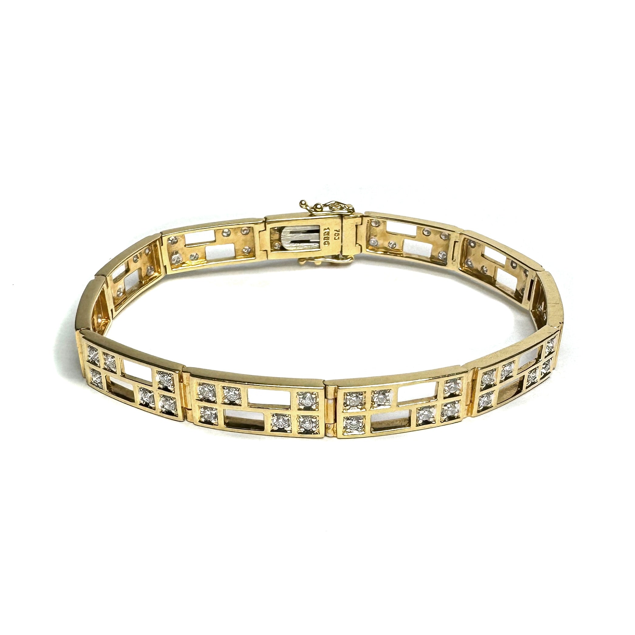 Second Hand 18ct Yellow Gold Diamond Bangle