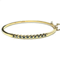 Second Hand 9ct Yellow Gold Blue Topaz & Diamond Bangle