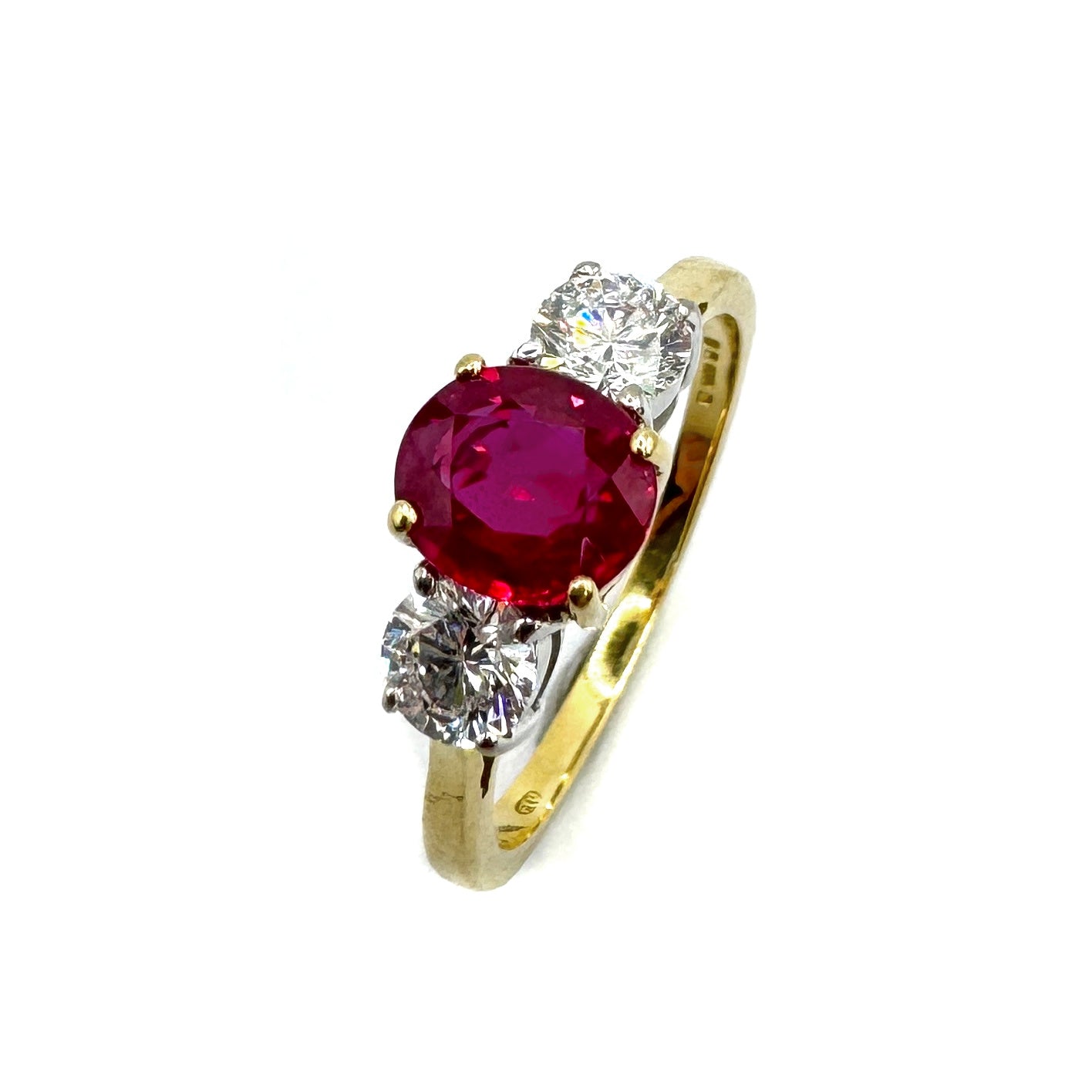 Second Hand 18ct Yellow Gold Ruby & Diamond Ring