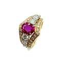Second Hand 18ct Yellow Gold Ruby & Diamond Ring