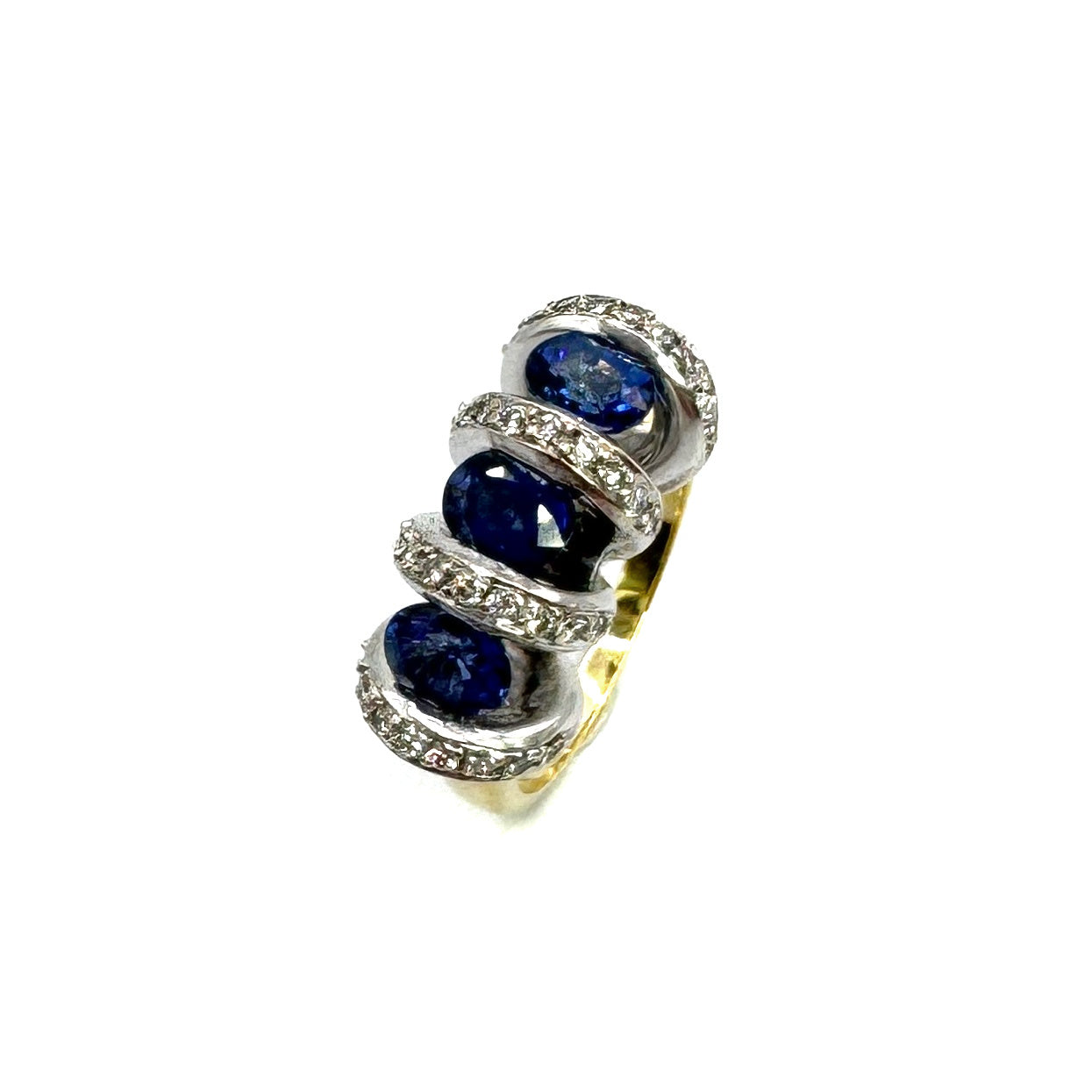 Second Hand 18ct Yellow Gold Sapphire & Diamond Ring