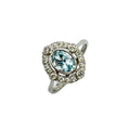Second Hand Platinum Aquamarine & Diamond Ring