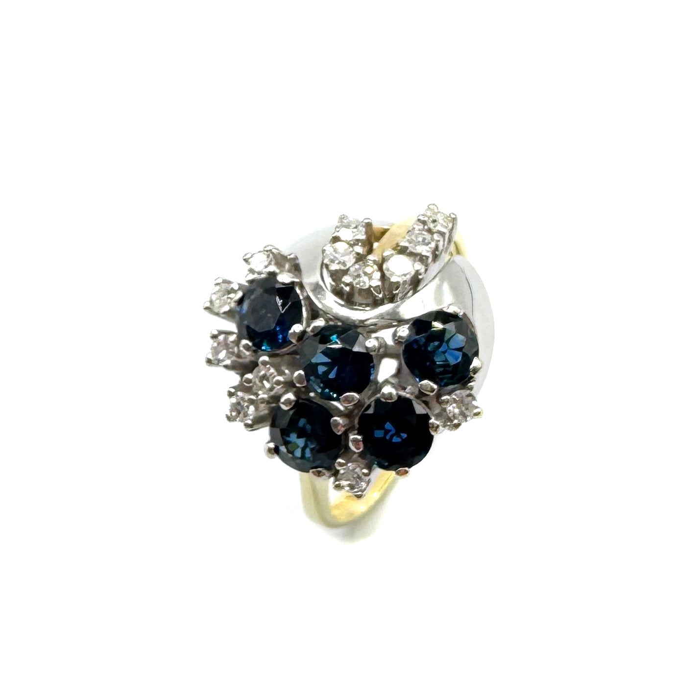 Second Hand 14ct Yelllow Gold Sapphire & Diamond Ring