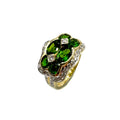 Second Hand 18ct Yellow Gold Tsavorite & Diamond Ring