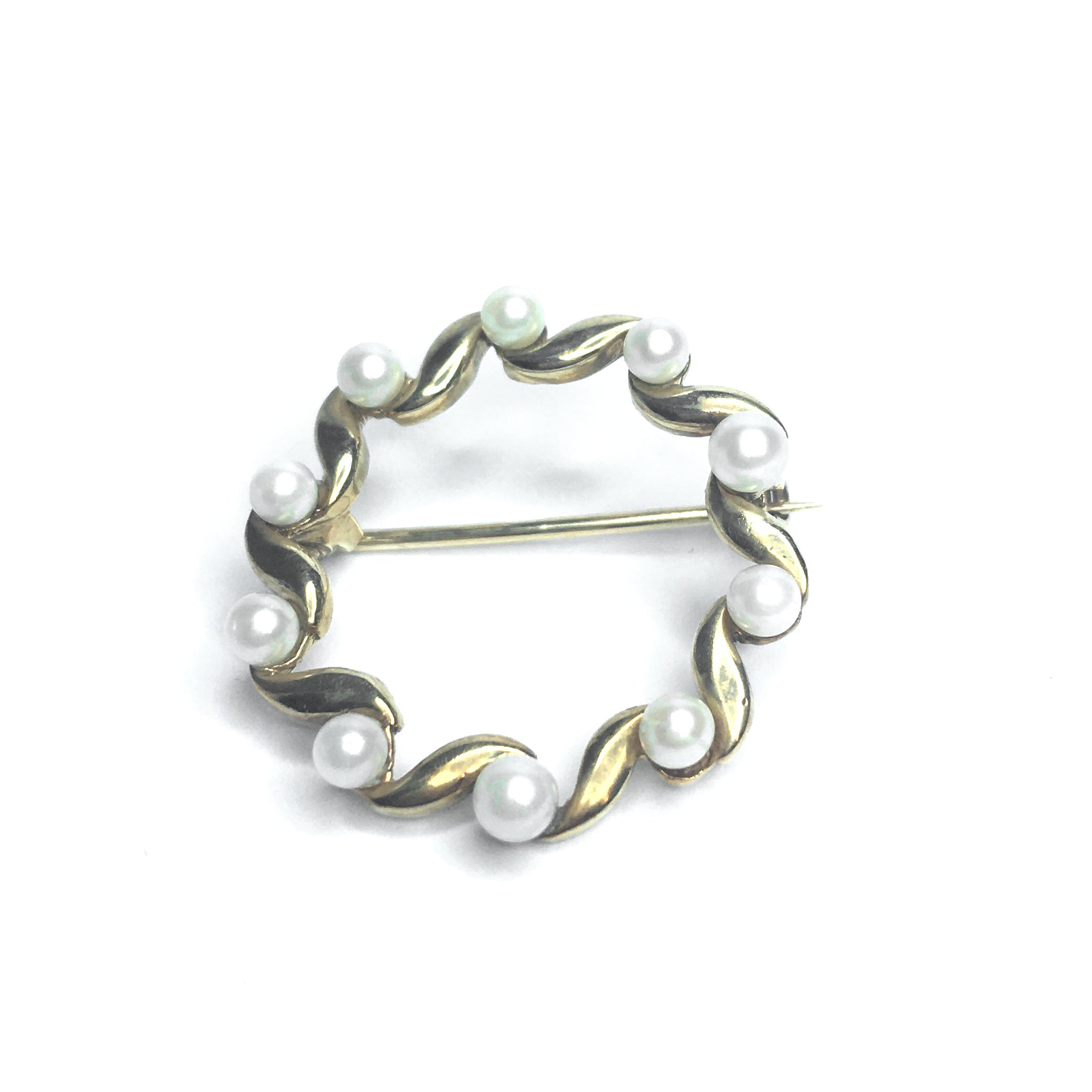 Second Hand 9ct Yellow Gold Pearl Brooch